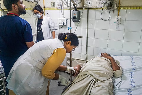 A patient at LNJP hospital